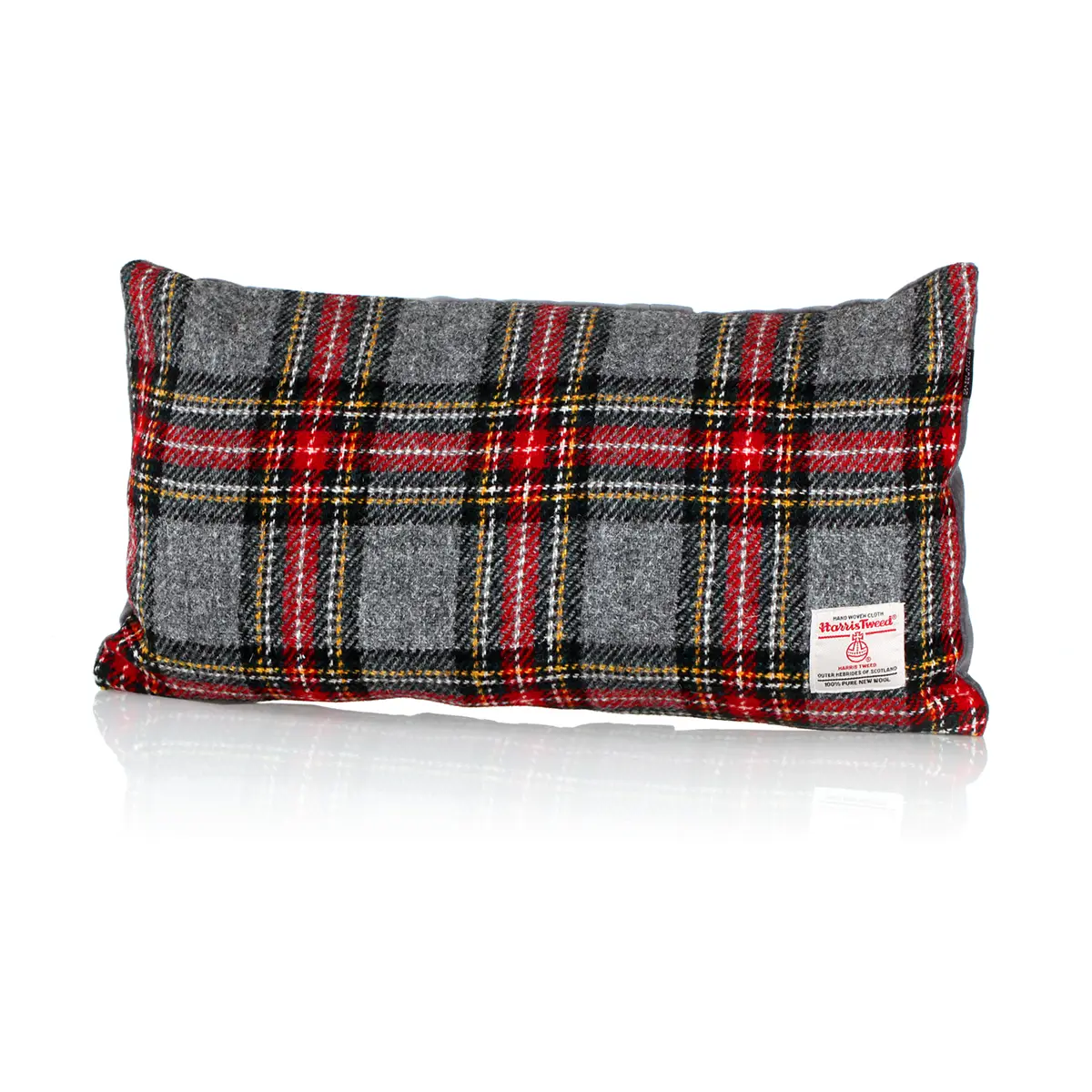 kissen-cushion-45x25-harris-tweed-schottland-karo-grey-red-tartan-002 Harris Tweed Kissen aus Schottland - Grey & Red Tartan - 25 x 45 cm