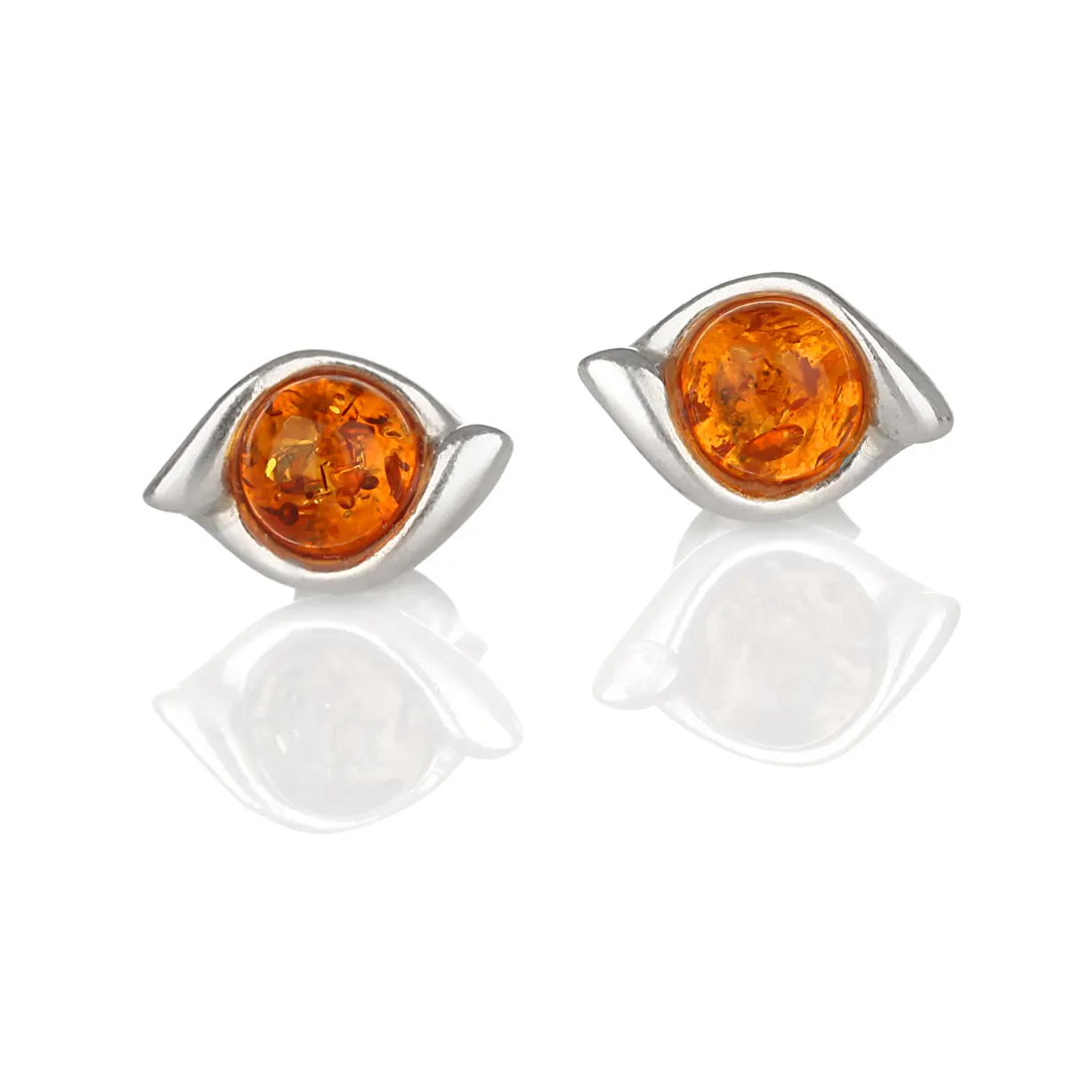 Honey Amber Studs - Irische Ohrstecker aus honigfarbenem Bernstein & Sterling Silber Honey Amber Studs - Irische Ohrstecker aus honigfarbenem Bernstein & Sterling Silber
