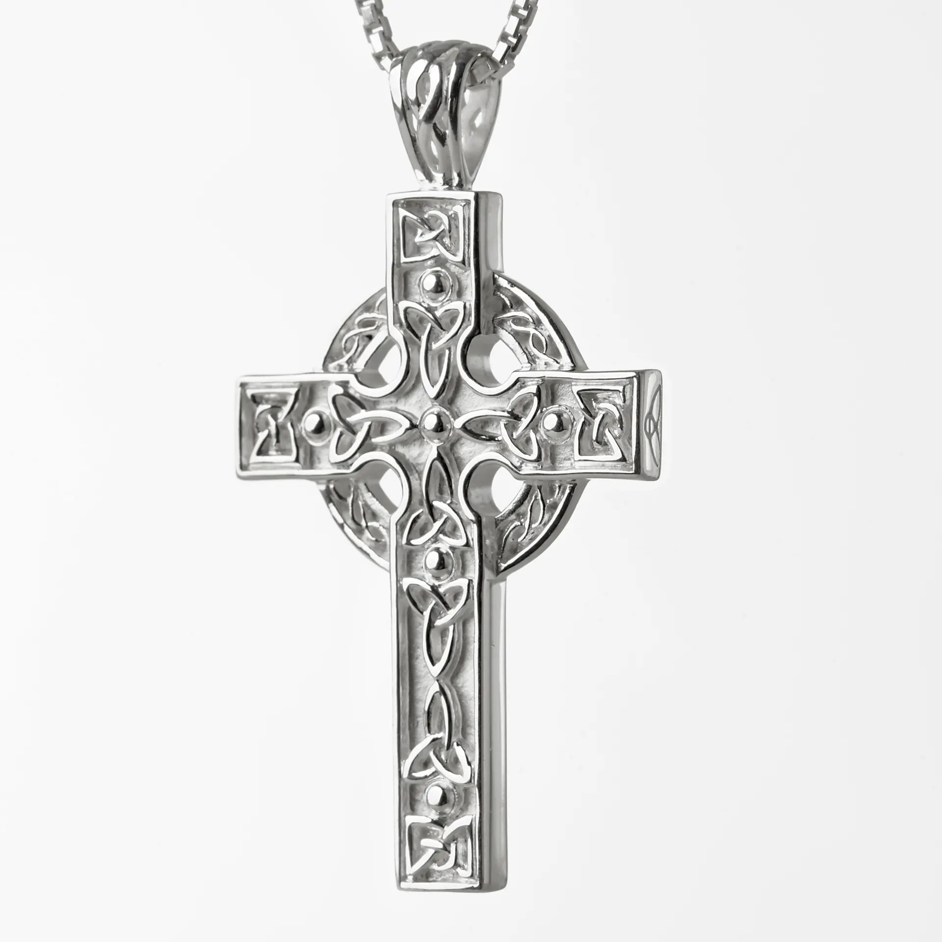 Trinity Celtic Cross - Keltisches Kreuz Anhänger handgefertigt in Irland