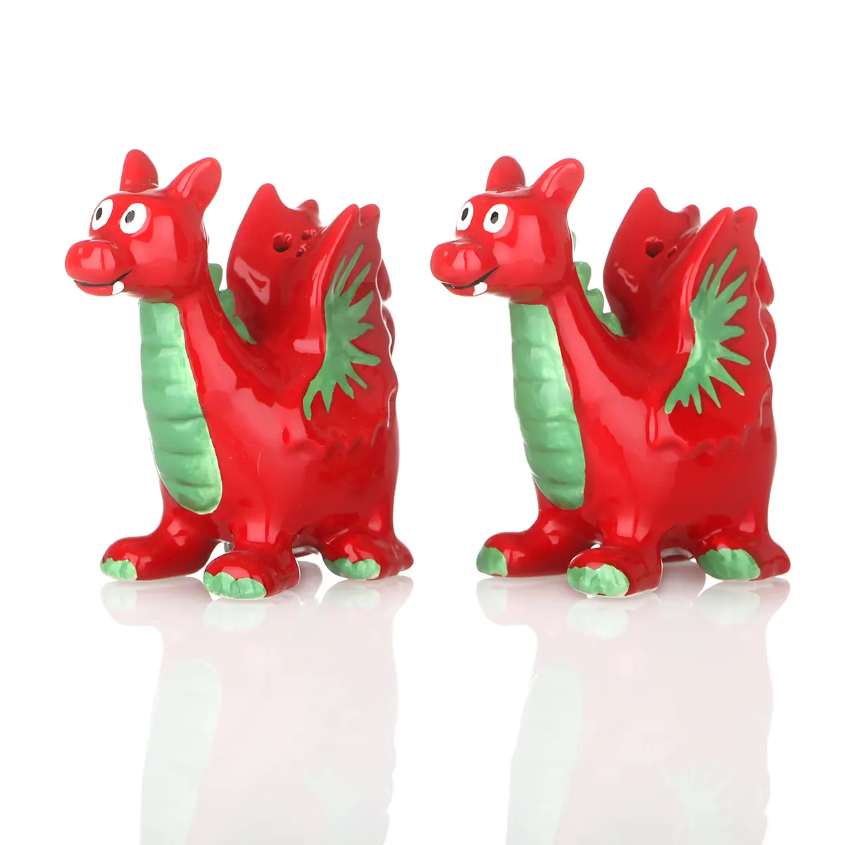 Baby Welsh Dragon - Handbemalte walisische Drachen als Keramik Salz- und Pfefferstreuer Set Baby Welsh Dragon - Handbemalte walisische Drachen als Keramik Salz- und Pfefferstreuer Set