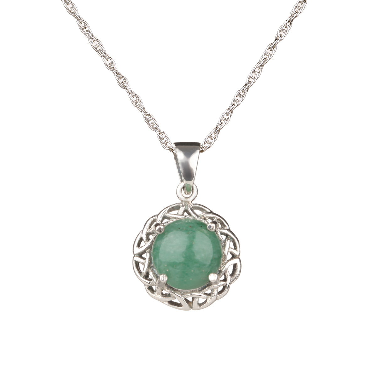 kette-anhaenger-schottisch-keltisch-jade-gruen-007 Runder keltischer Anhänger aus Schottland -  Sterling Silber & grüne Jade