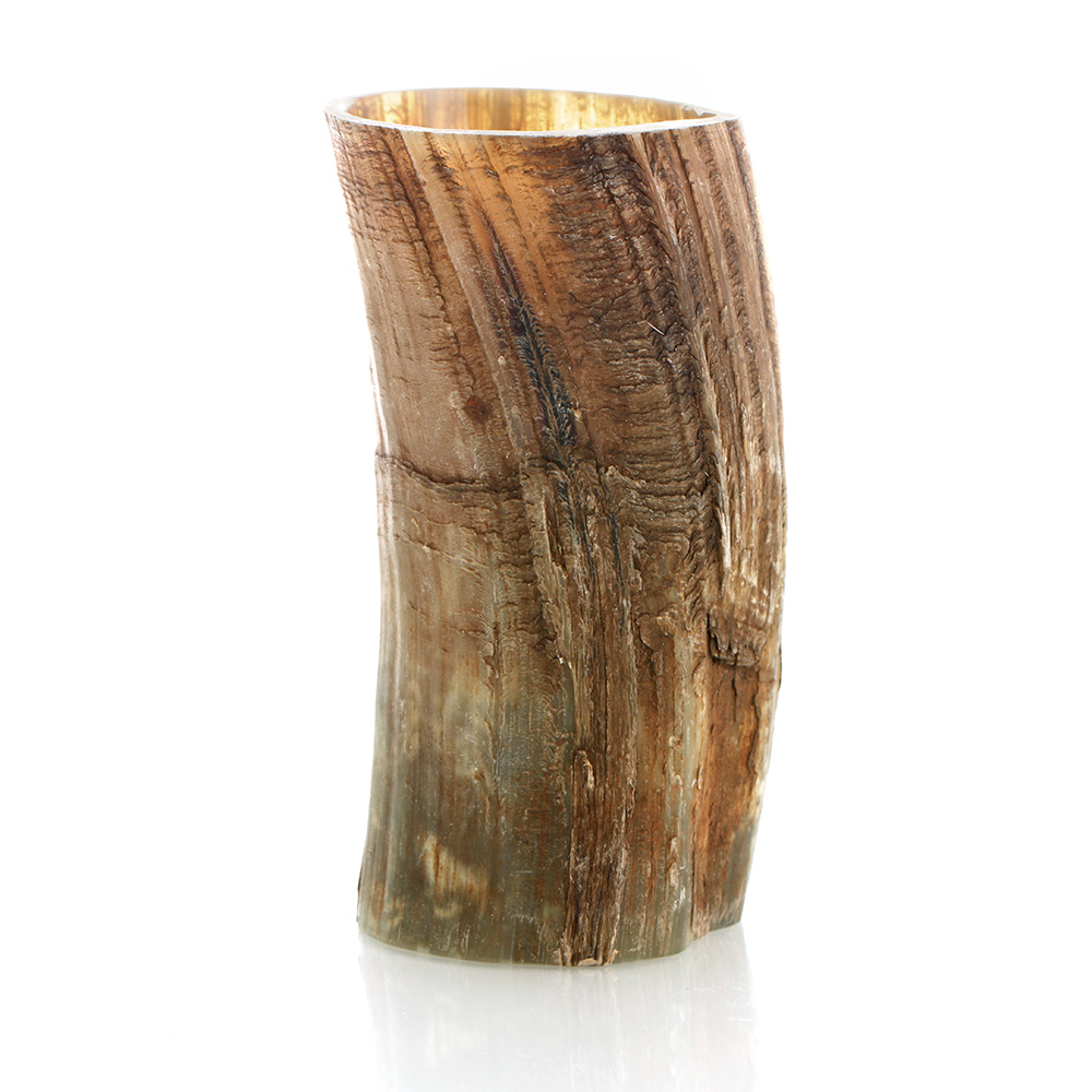 Becher-Horn-Natur-003 Hornbecher natur / roh - 0,3 l  - Wikinger Becher aus Rinderhorn - außen unbehandelt