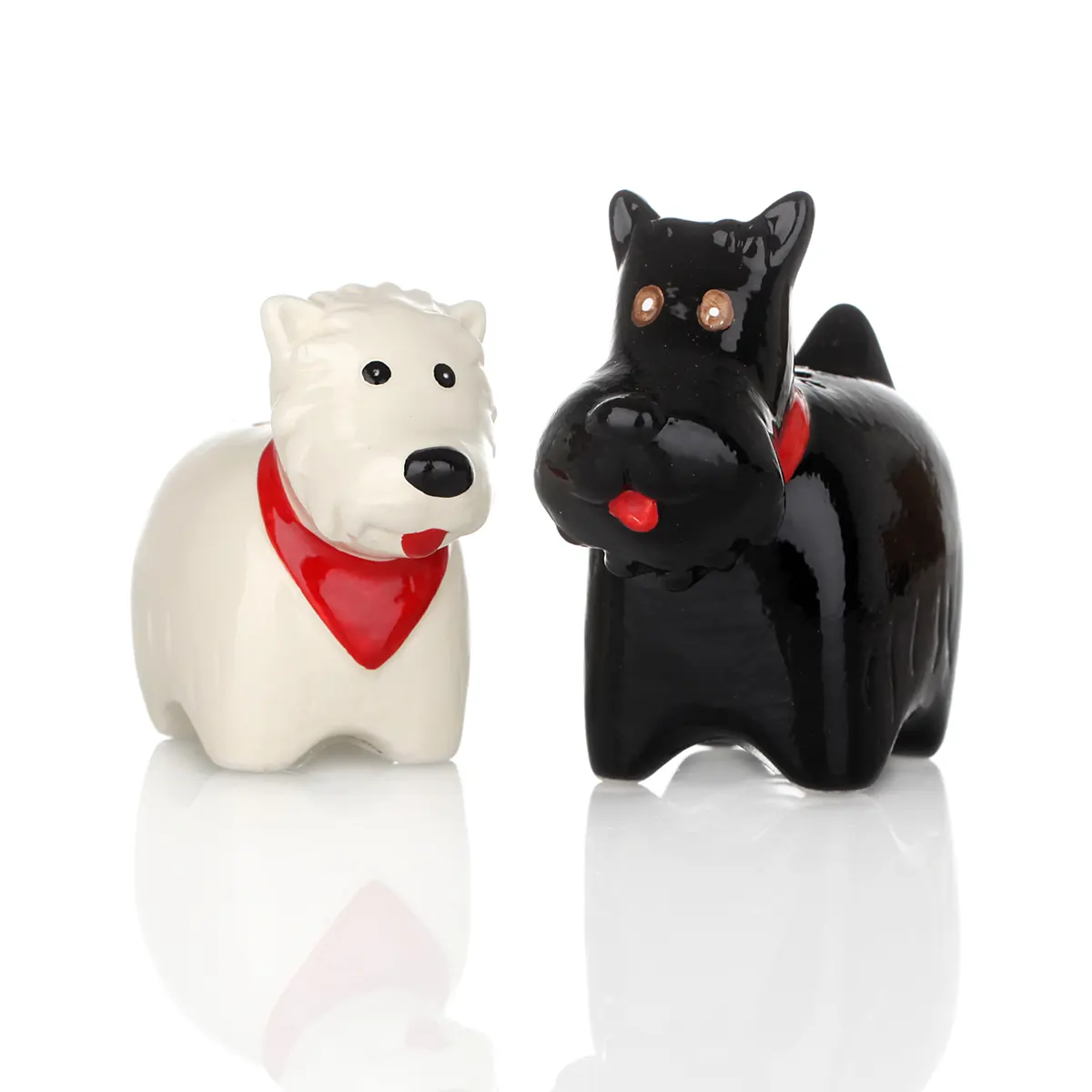Scottie & Westie - Handbemalte Keramik Salz- und Pfefferstreuer Scottie & Westie - Handbemalte Keramik Salz- und Pfefferstreuer