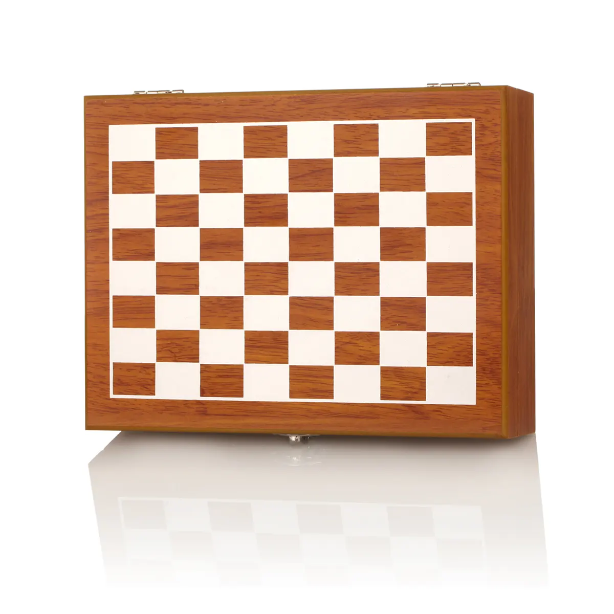 Harris Tweed Flachmann & Schachspiel Geschenkset in Holzbox