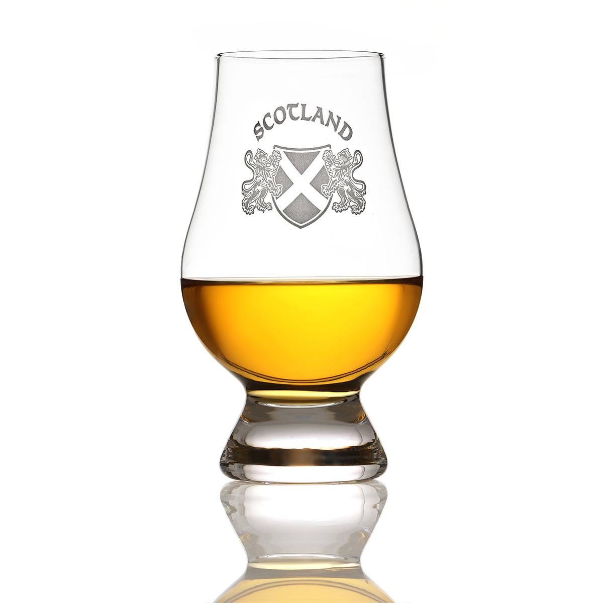 Glencairn Whisky Tasting Glas mit Gravur  'Scotland' - Schottische Flagge & Löwen