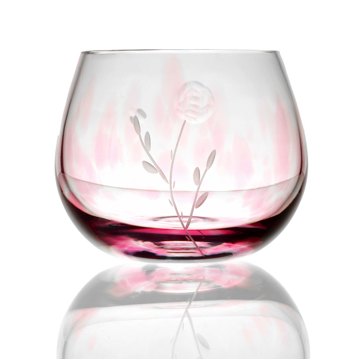 Irish Rose Teelicht Glas - Handgefertigtes Kristallglas aus Irland
