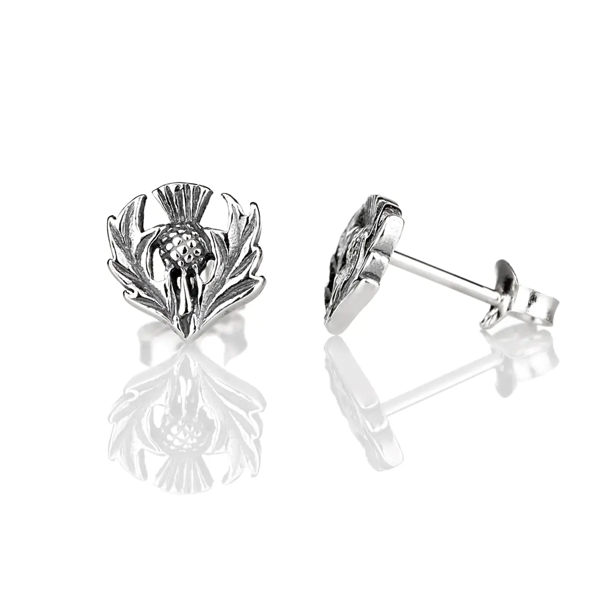 ohrstecker-schottische-distel-scottish-thistle-silber-003 Schottische Distel - Ohrstecker aus Sterling Silber - Handgefertigt in Edinburgh