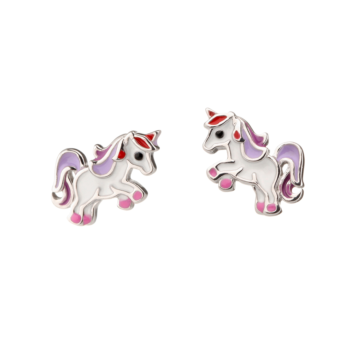 ohrstecker-einhorn-little-unicorn-kinder-silber-005 Kiddies Unicorn - süße Einhorn Ohrstecker für Kinder - Sterling Silber & Emaille