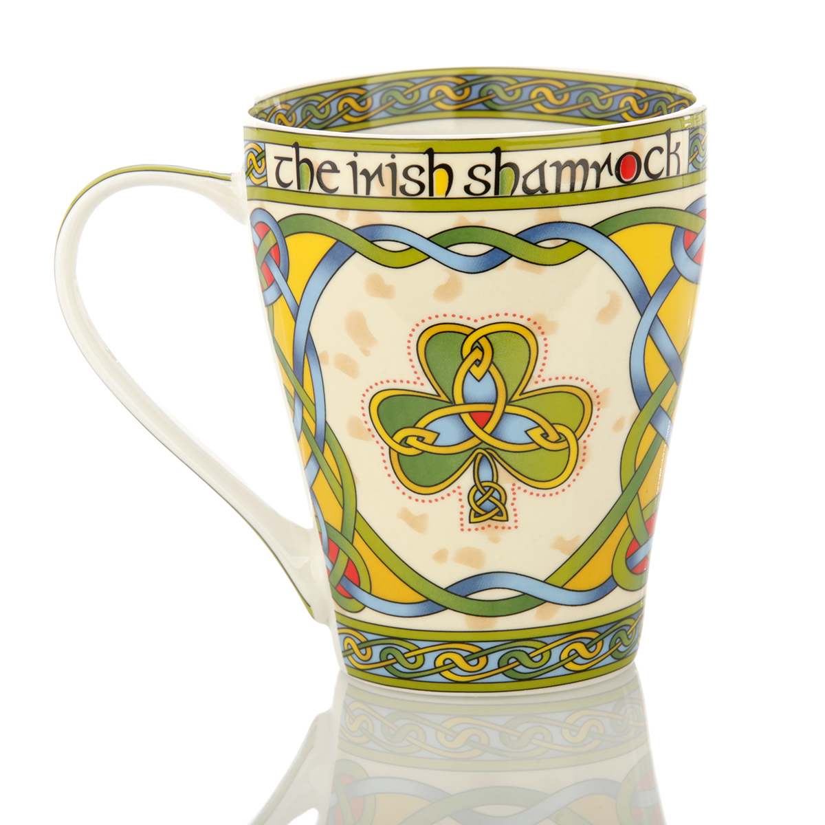 Kaffeebecher-Mug-irland-irish-shamrock-kleeblatt-007 The Irish Shamrock Mug - Kaffeebecher mit irischem Kleeblatt und keltischen Mustern