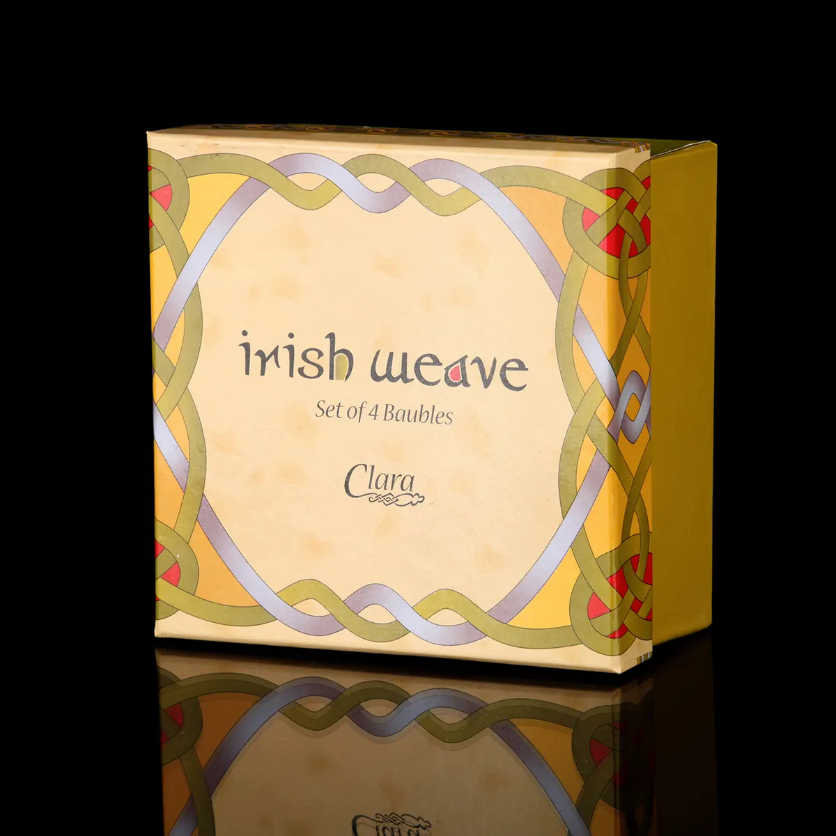 Irish Weave - 4 Traditionelle Weihnachtskugeln aus Irland mit keltischen Ornamenten und irischen Symbolen