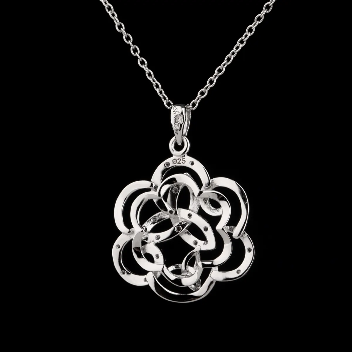 Kette-Anhaeger-keltisch-trinity-kristall-silber-003 Trinity Celtic Crystal - Keltische Kette aus Irland - Sterling Silber & Kristall