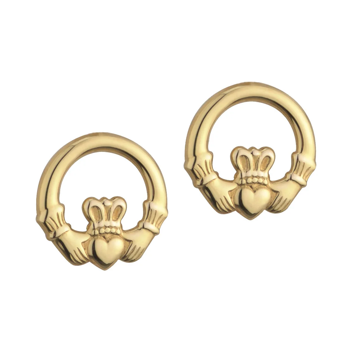 ohrstecker-ohrschmuck-claddagh-ring-irland-gold-002 Claddagh Ring - irische Claddagh Ohrstecker - 10K Gold