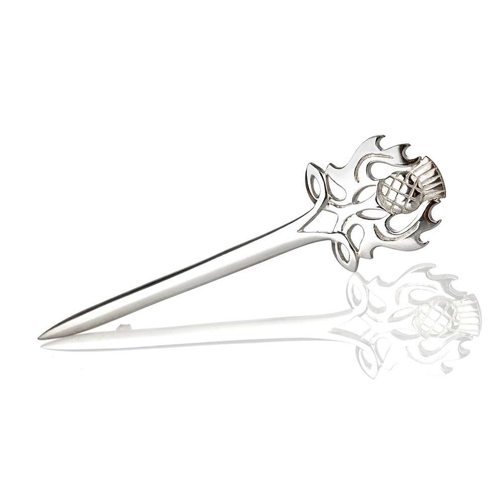 Scottish Thistle Kilt Pin aus Sterling Silber - Schottische Distel