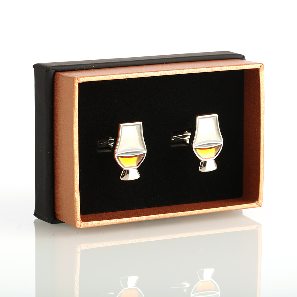 glencairn-whisky-manschettenknoepfe-cufflinks-001 Original Glencairn Crystal Manschettenknöpfe aus Schottland in Whiskyglas Form