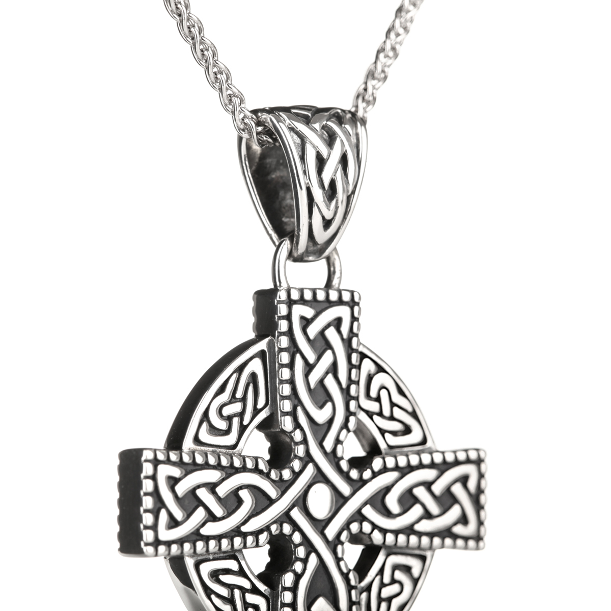 Great Celtic Cross - großes keltisches Kreuz aus Sterling Silber - handgefertigt in Irland