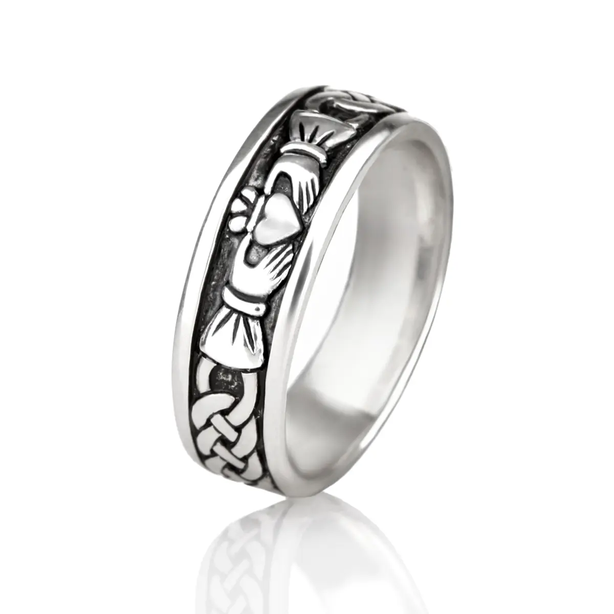 Ring-Claddagh-keltisch-irland-irisch-herren-silber-001 Herren Claddagh Ring aus Sterling Silber - handgefertigt in Irland