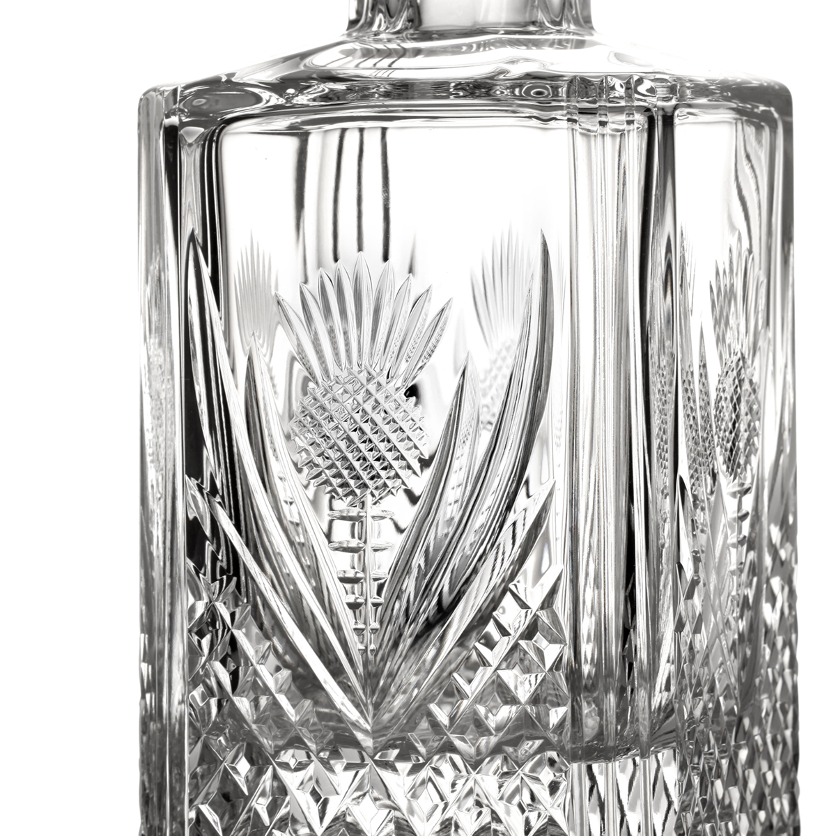 karaffe-dekanter-whisky-kristall-glas-schottland-distel-004 Scottish Thistle - Schottische Distel Kristalglas Whisky Karaffe mit Diamantschliff