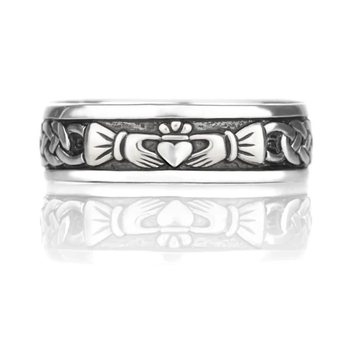 Ring-Claddagh-keltisch-irland-irisch-herren-silber-002 Herren Claddagh Ring aus Sterling Silber - handgefertigt in Irland