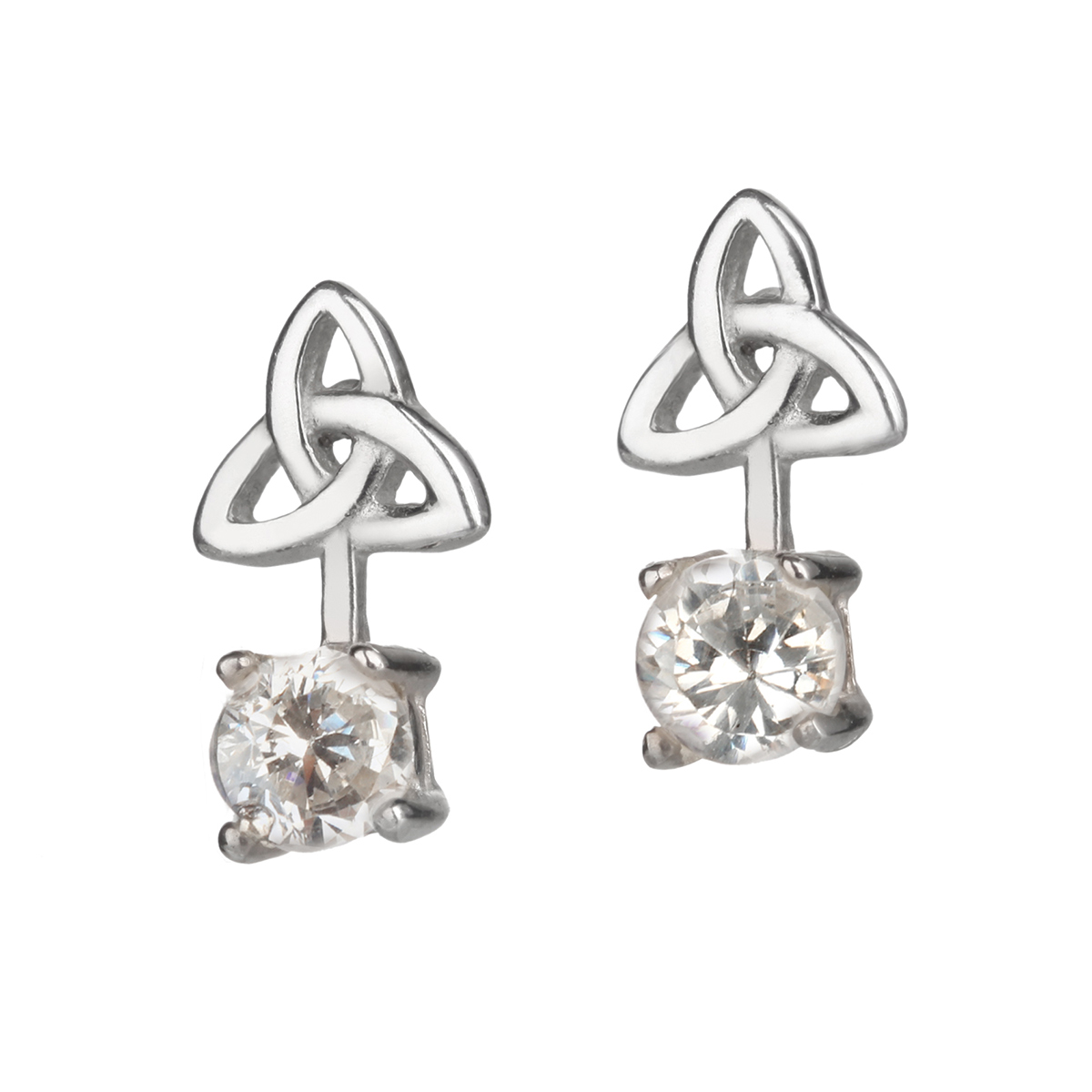 Trinity Knot - Keltische Ohrstecker aus Schottland - Sterling Silber & Kristall