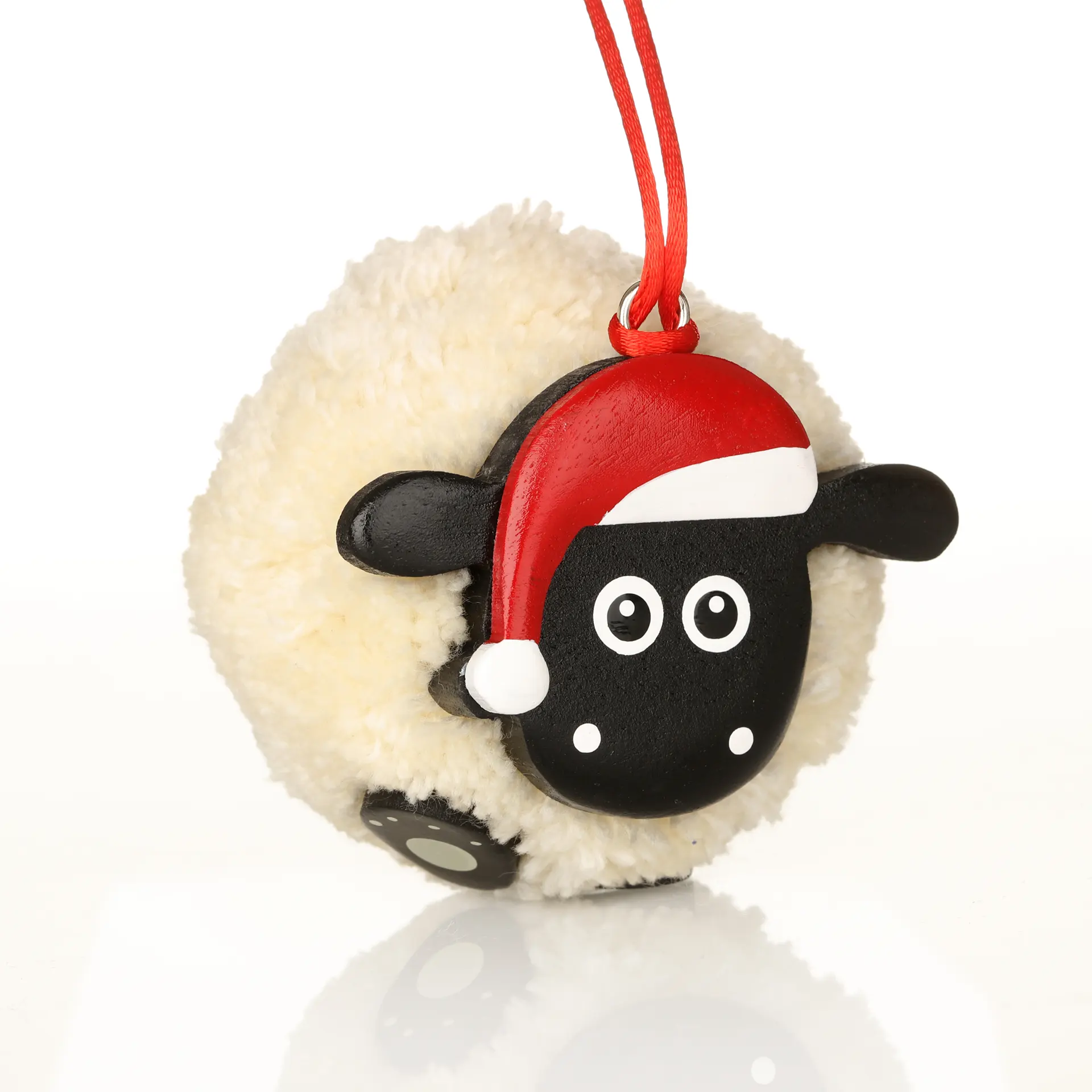 Schottisches Schaf Weihnachtskugel aus Wolle und Holz – handgefertigt in Schottland Schottisches Schaf Weihnachtskugel aus Wolle und Holz – handgefertigt in Schottland