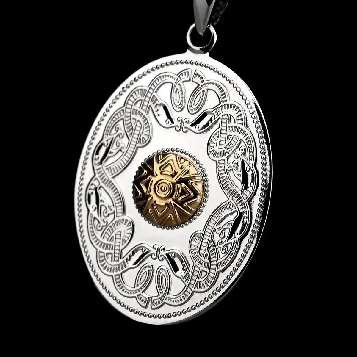 Celtic Warrior - Oval  18K Gold Bead Necklace - keltische Kette aus Irland