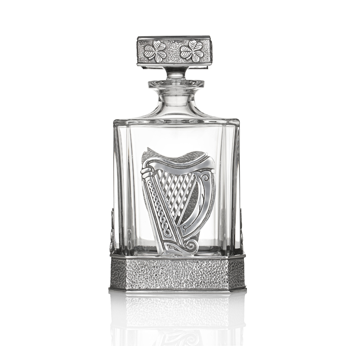 Dekanter-karaffe-Irland-Whiskey-Whisky-Silber-003 The Irish Decanter - Irische Whiskey Karaffe handgefertigt aus Glas und Zinn