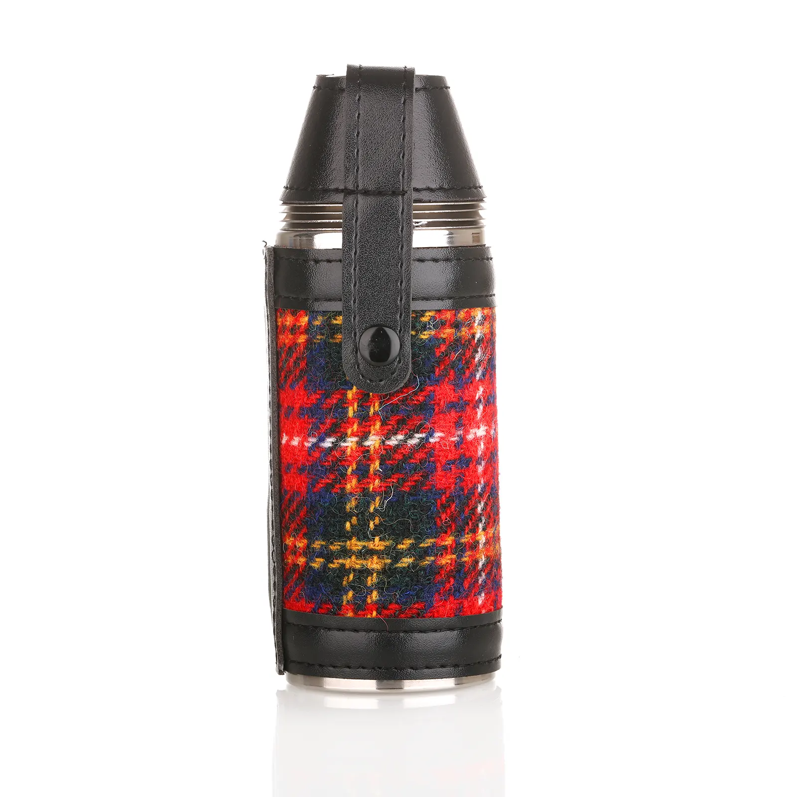 Harris Tweed Hunting Flask / Campingflasche in Royal Stewart Tartan