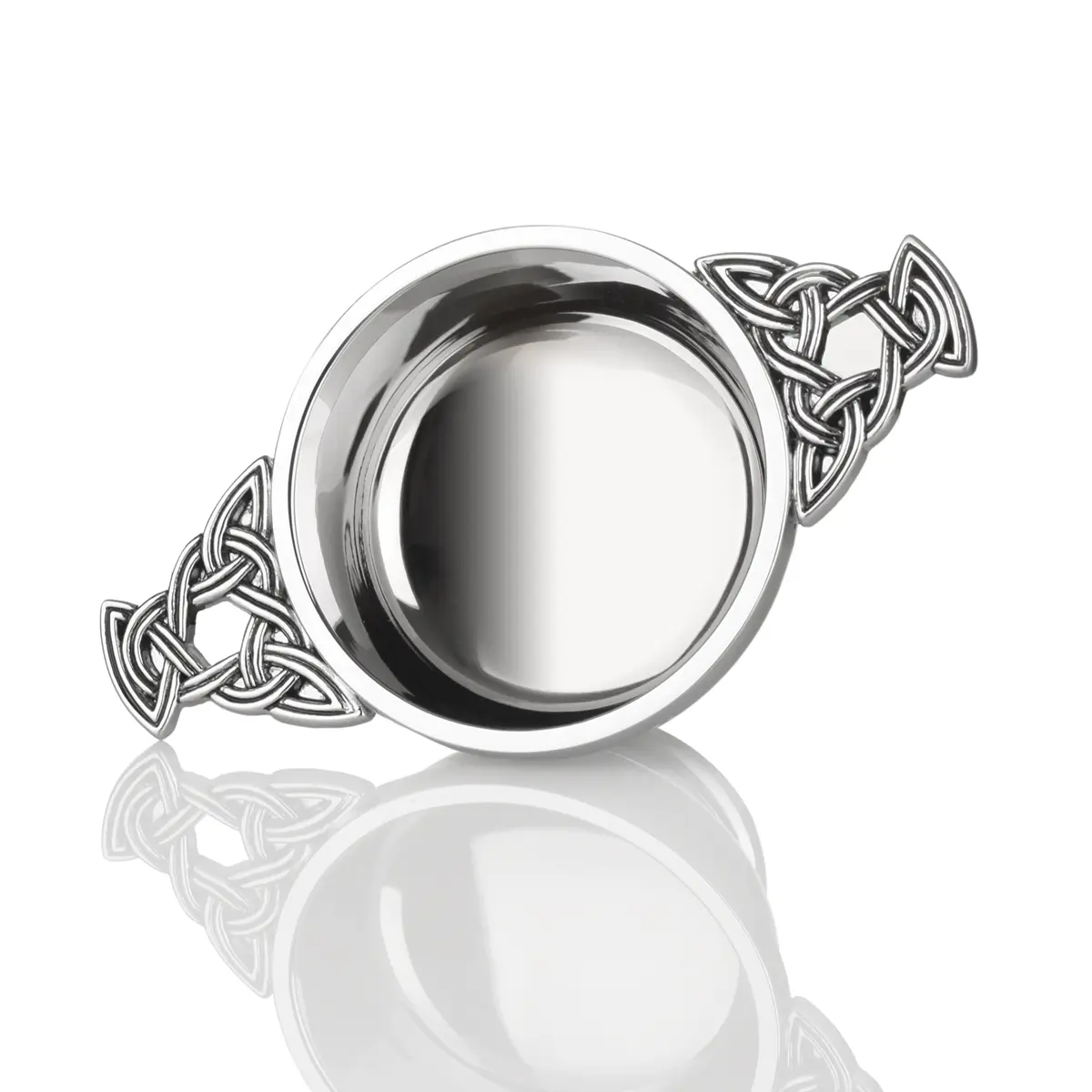 Whisky-Quiaich-Schottland-Silber-004 Highland Whisky Quaich aus Schottland - versilbert mit keltischen Griffen