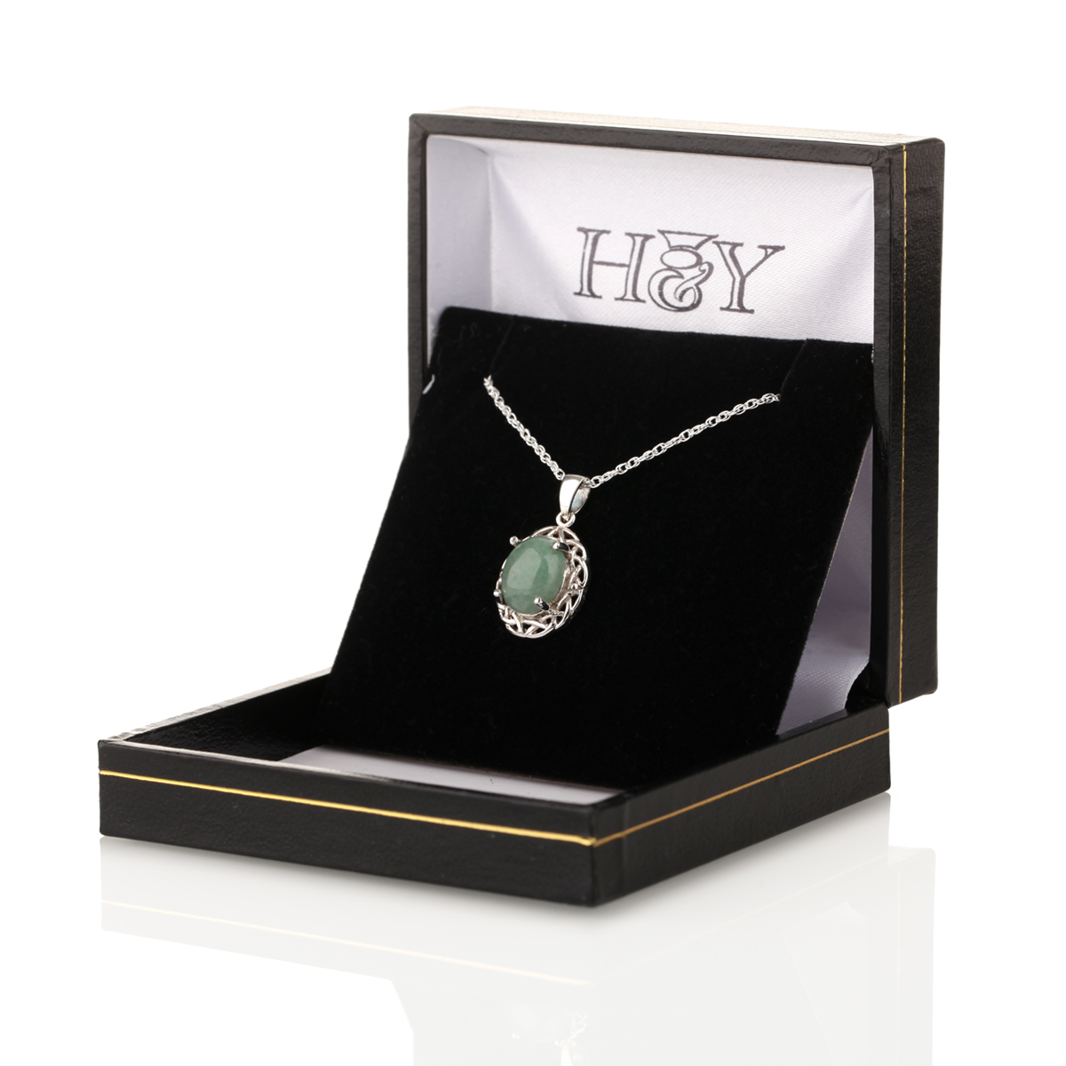 kette-anhaenger-keltisch-silber-gruen-jade-schottland-004 Ovaler keltischer Anhänger aus Schottland -  Sterling Silber & grüne Jade