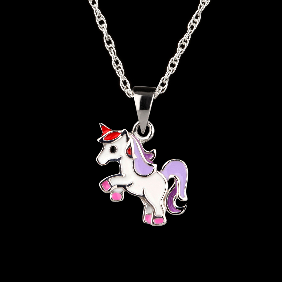 kette-anhaenger-einhorn-little-unicorn-kinder-silber-002 Kiddies Unicorn - süße Einhorn Kette für Kinder aus Sterling Silber & Emaille
