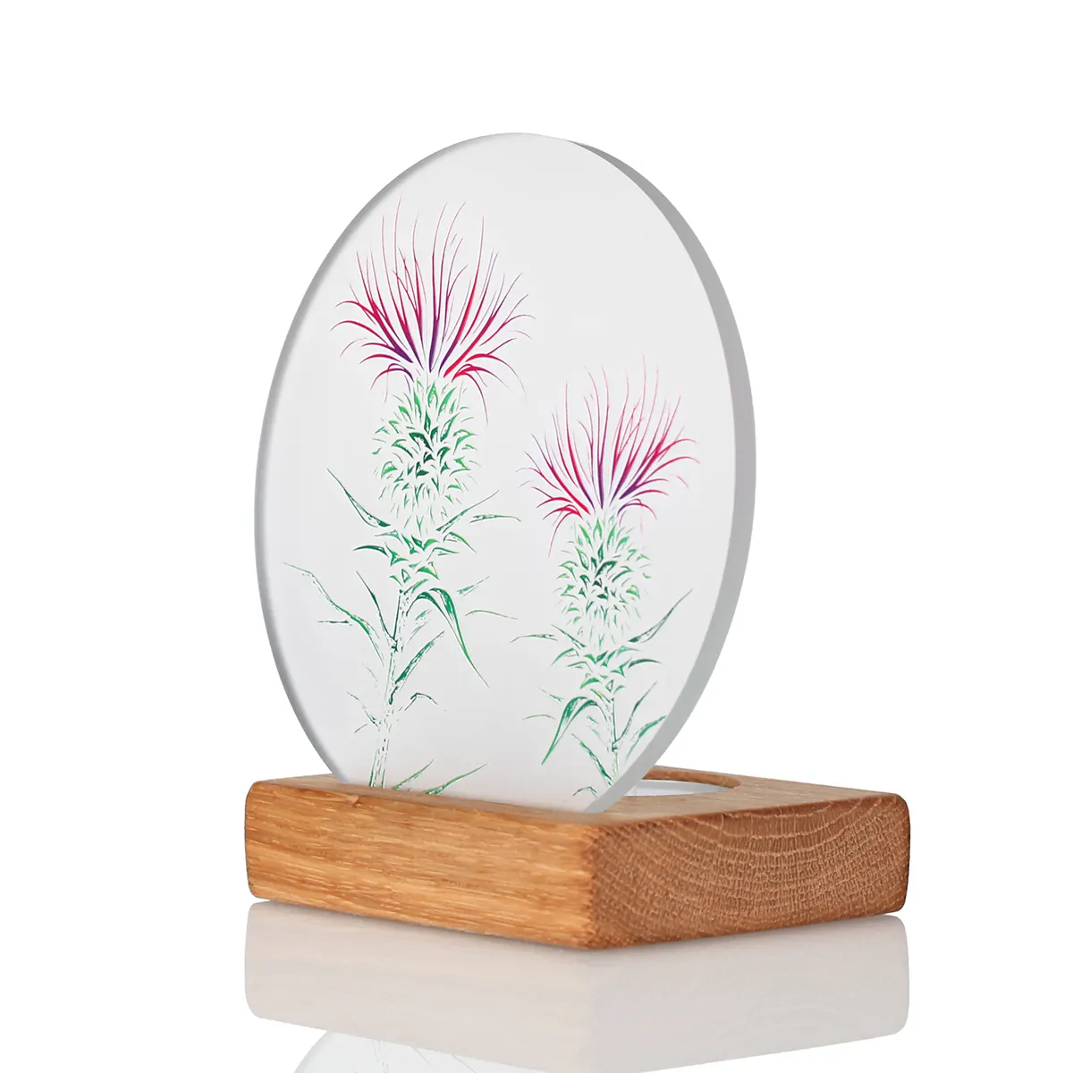 Thistle Moments - Schottische Distel Teelichthalter aus recyceltem Whiskyfass