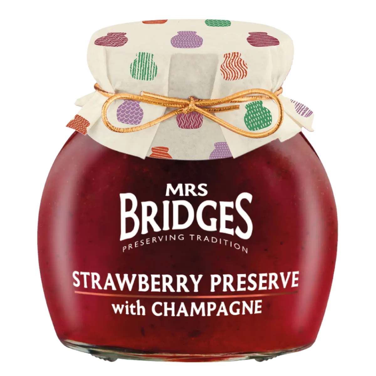 Mrs Bridges Erdbeer Konfitüre extra mit Champagner – traditionell hergestellt