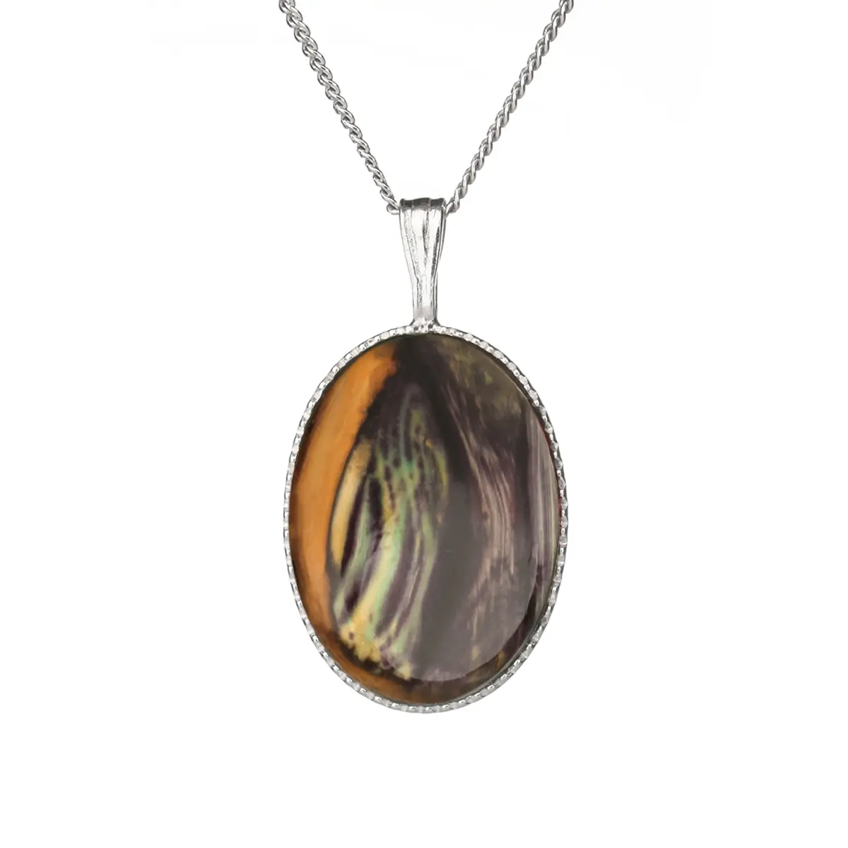 Schottische Highland  Heathergem Kette aus Sterling Silber & Heide