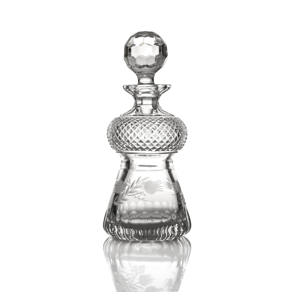 whisky-karaffe-dekanter-kristall-schotltand-distel-003 Flower Of Scotland Thistle Decanter - Kristallglas Whiskykaraffe in Form einer Distel