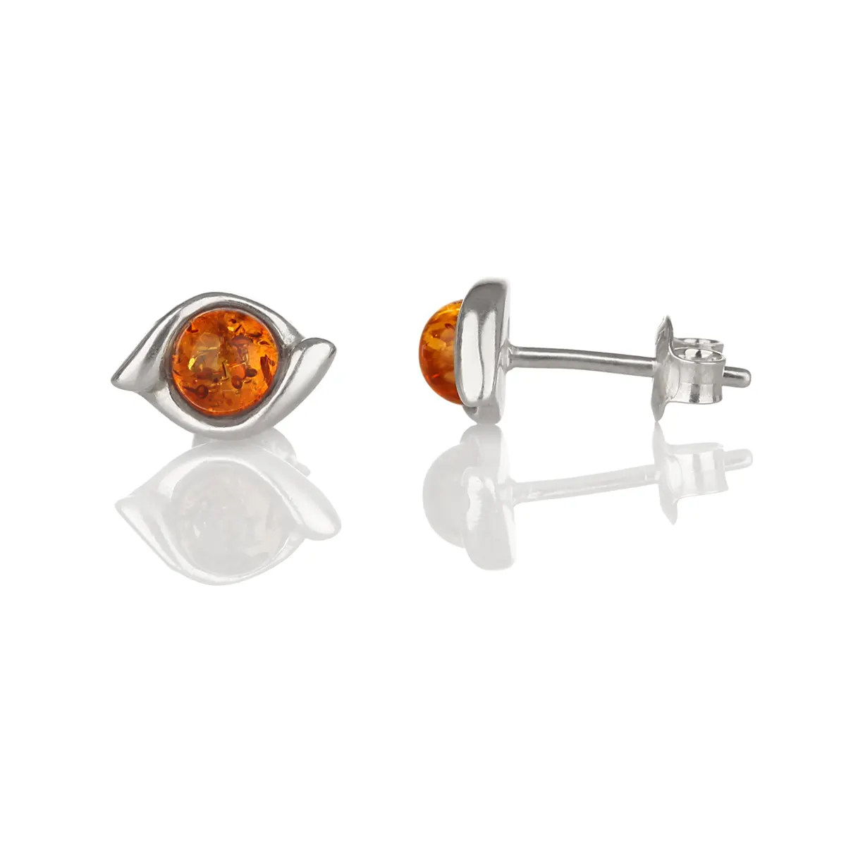 Honey Amber Studs - Irische Ohrstecker aus honigfarbenem Bernstein & Sterling Silber Honey Amber Studs - Irische Ohrstecker aus honigfarbenem Bernstein & Sterling Silber