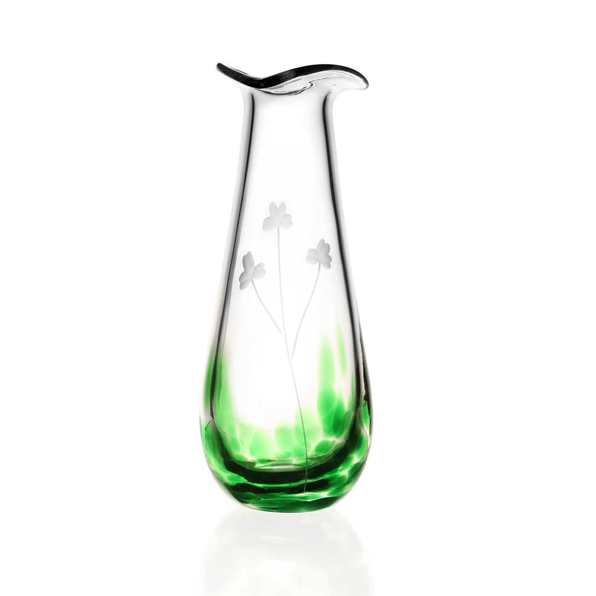 vase-kristall-glas-irland-irish-shamrock-kleeblatt-0014ROQ0r4IgirVc Irish Shamrock Bud Vase aus Kristallglas - Handgefertigt in Irland