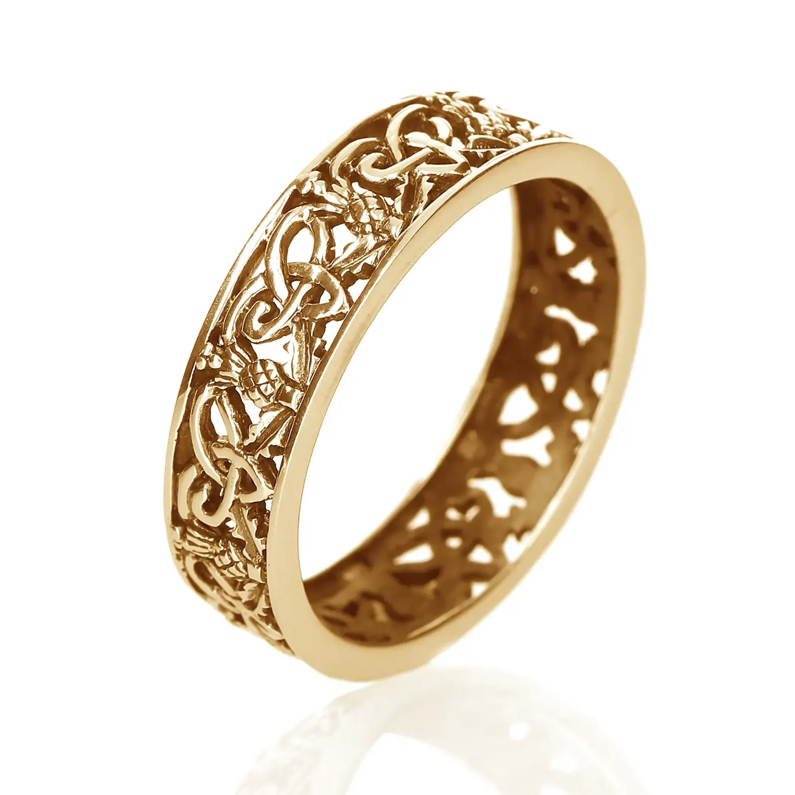 Outlander Ring aus Schottland aus Sterlingsilber mit 24K Vergoldung