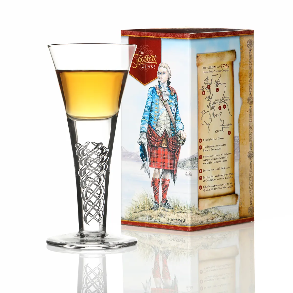 Jacobean Air Twist Dram – Handgefertigtes Jakobiten Whiskyglas von Glencairn Crystal