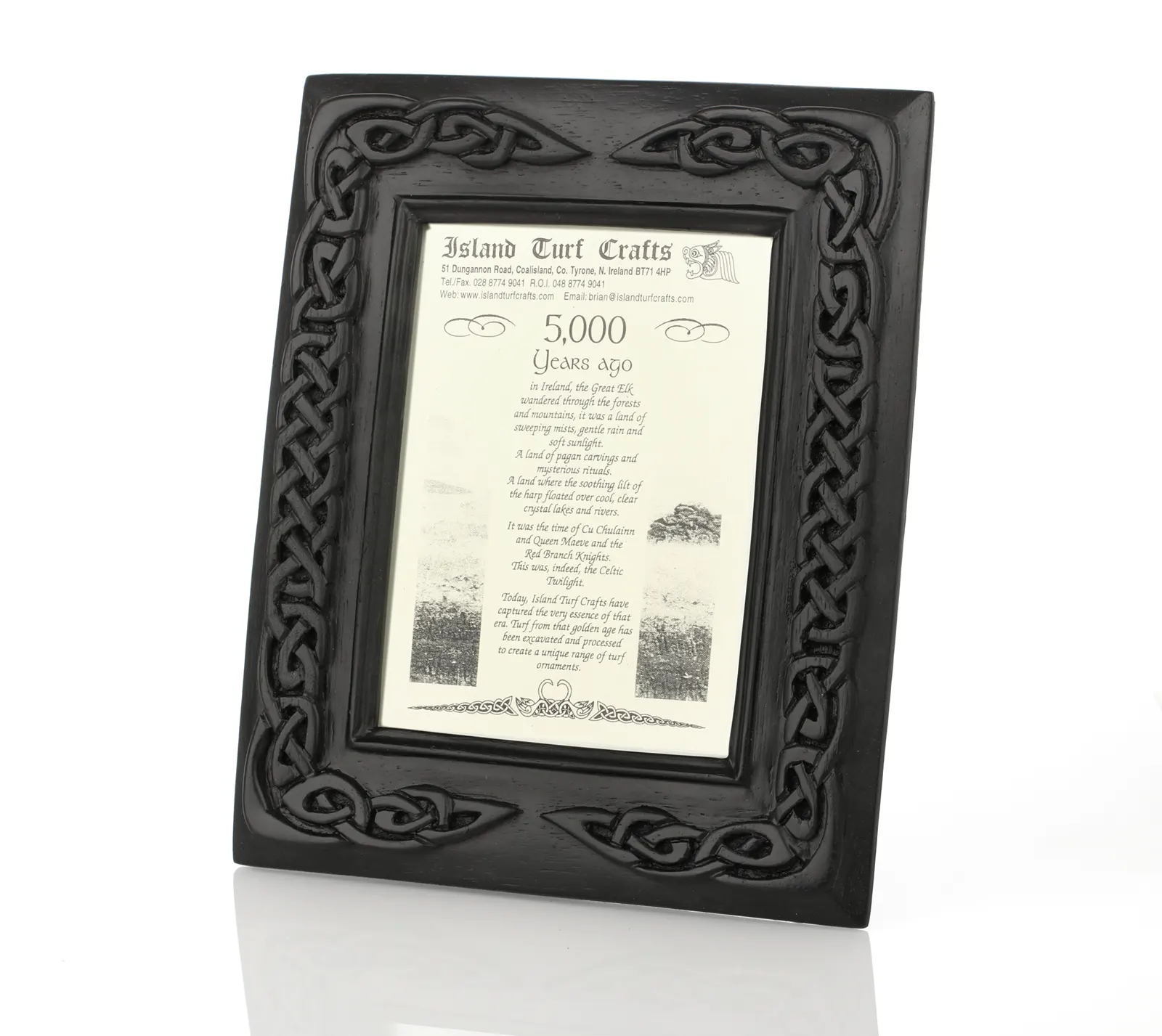 Irischer Bilderrahmen - 13x18 cm - Handgefertigt in Irland mit keltischer Schnitzerei Irischer Bilderrahmen - 13x18 cm - Handgefertigt in Irland mit keltischer Schnitzerei