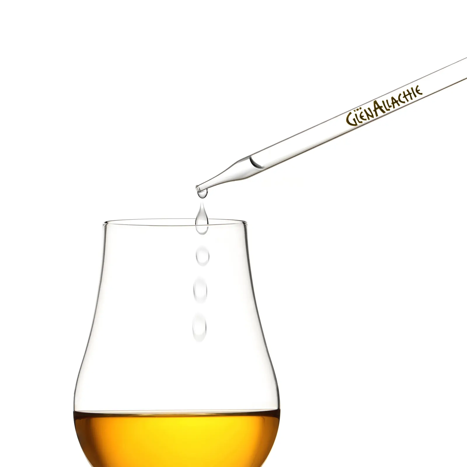 Uisge Source GlenAllachie Whisky Wasser Pipette / Dropper aus Glas Uisge Source GlenAllachie Whisky Wasser Pipette / Dropper aus Glas