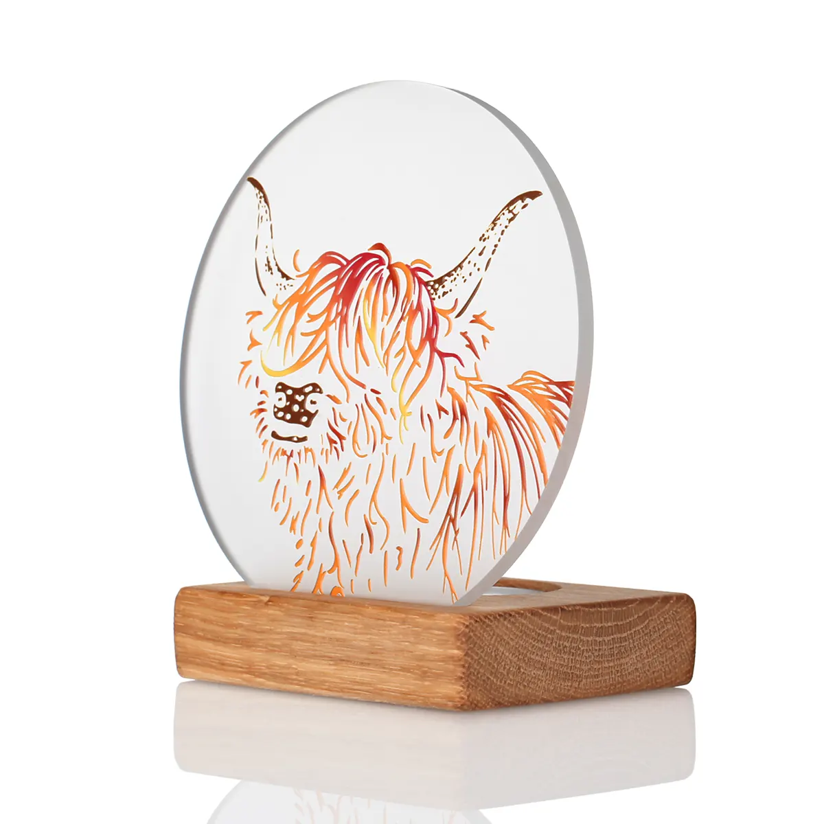 Coo Moments - Highland Cow Teelichthalter aus recyceltem Whiskyfass Coo Moments - Highland Cow Teelichthalter aus recyceltem Whiskyfass