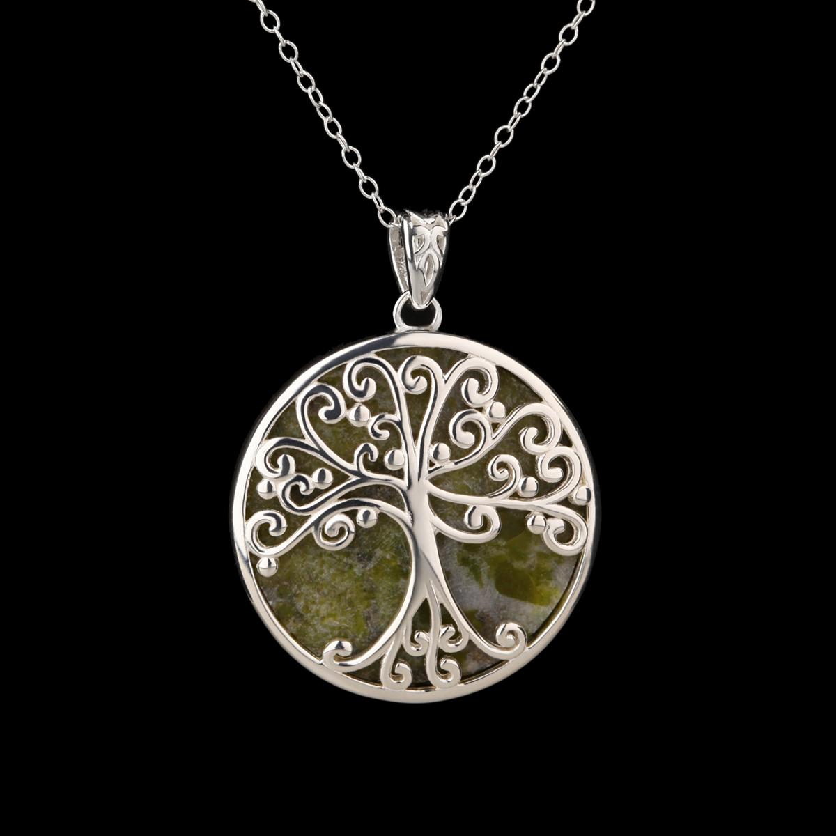 Connemara Tree of Life - irischer Lebensbaum Kette aus Silber & Marmor
