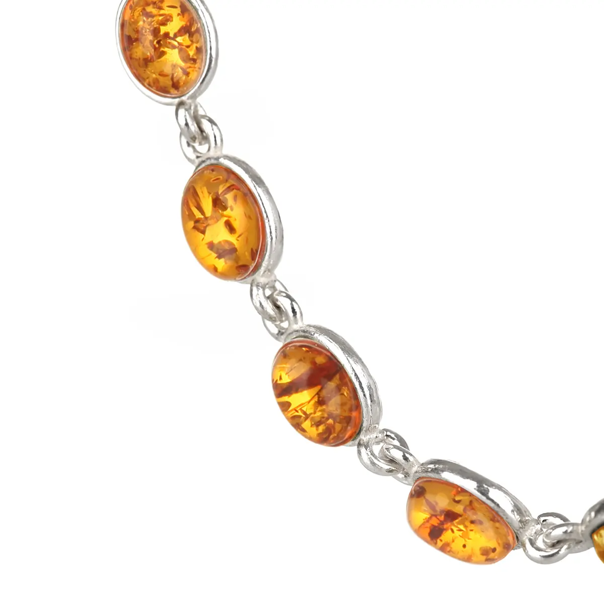 Honey Amber Drop - Irisches Armband aus gelbem Bernstein & Sterling Silber