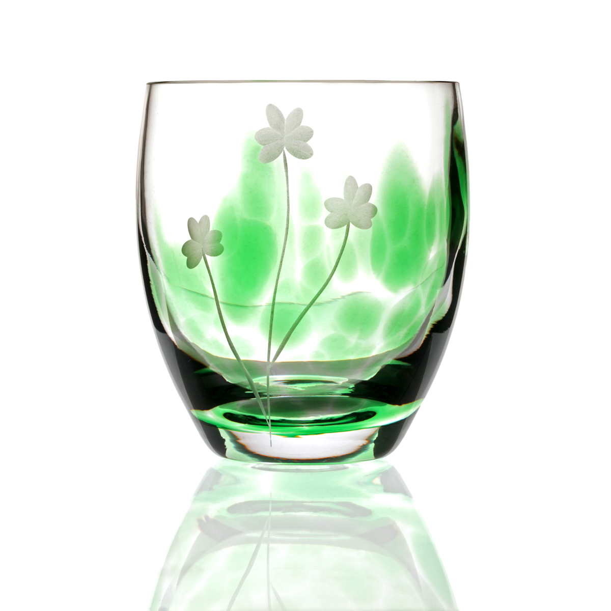 whiskey-glas-irland-irish-shamrock-kleeblatt-003iZkew6J4XC0wb 2 x Irish Shamrock Whiskey Tumbler - Handgefertigtes Kristallglas aus Irland