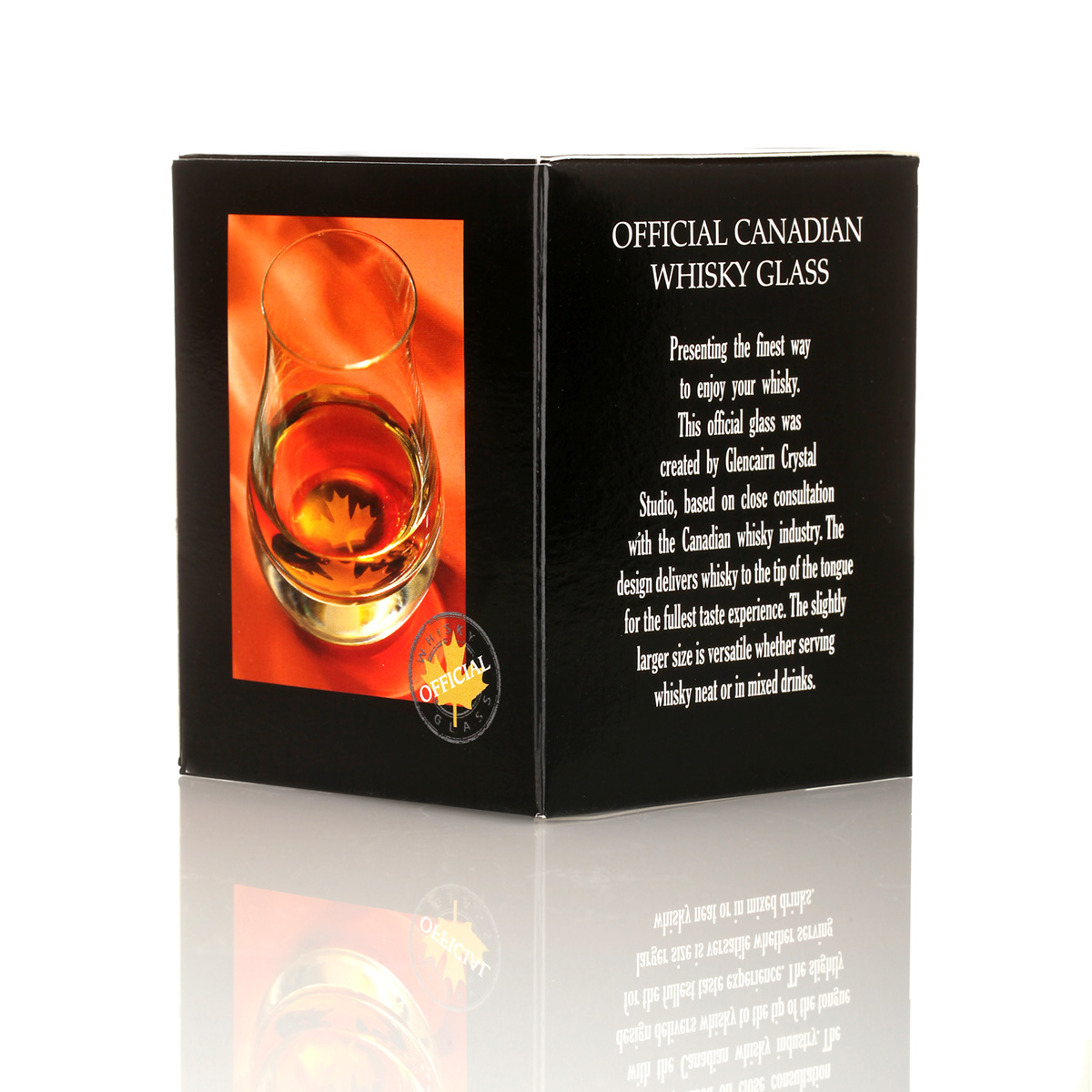 The Official Canadian Whisky Glas mit Ahornblatt - von Glencairn Crystal