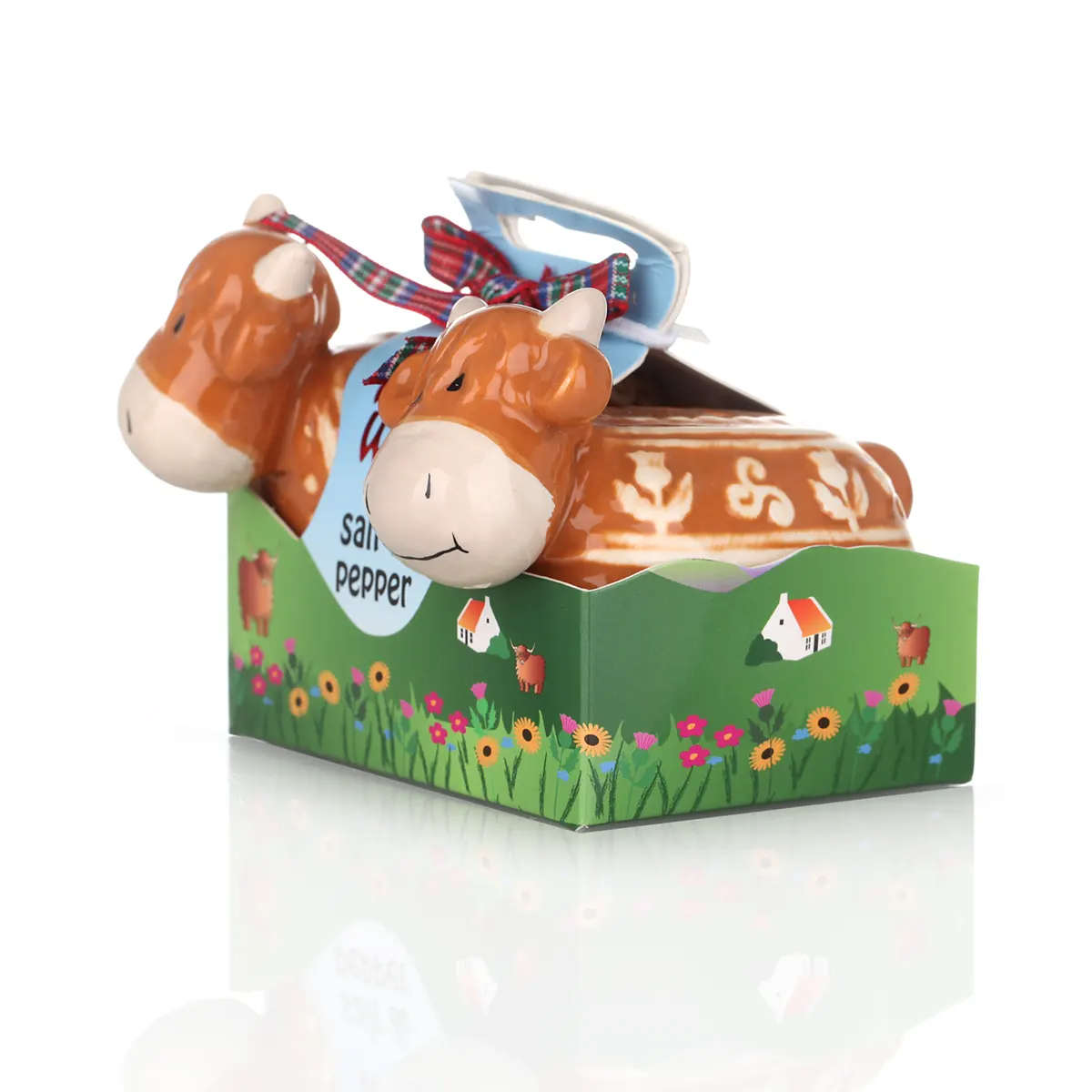 Woolly Ware - Handbemalte Highland Cow Keramik Salz- und Pfefferstreuer Woolly Ware - Handbemalte Highland Cow Keramik Salz- und Pfefferstreuer