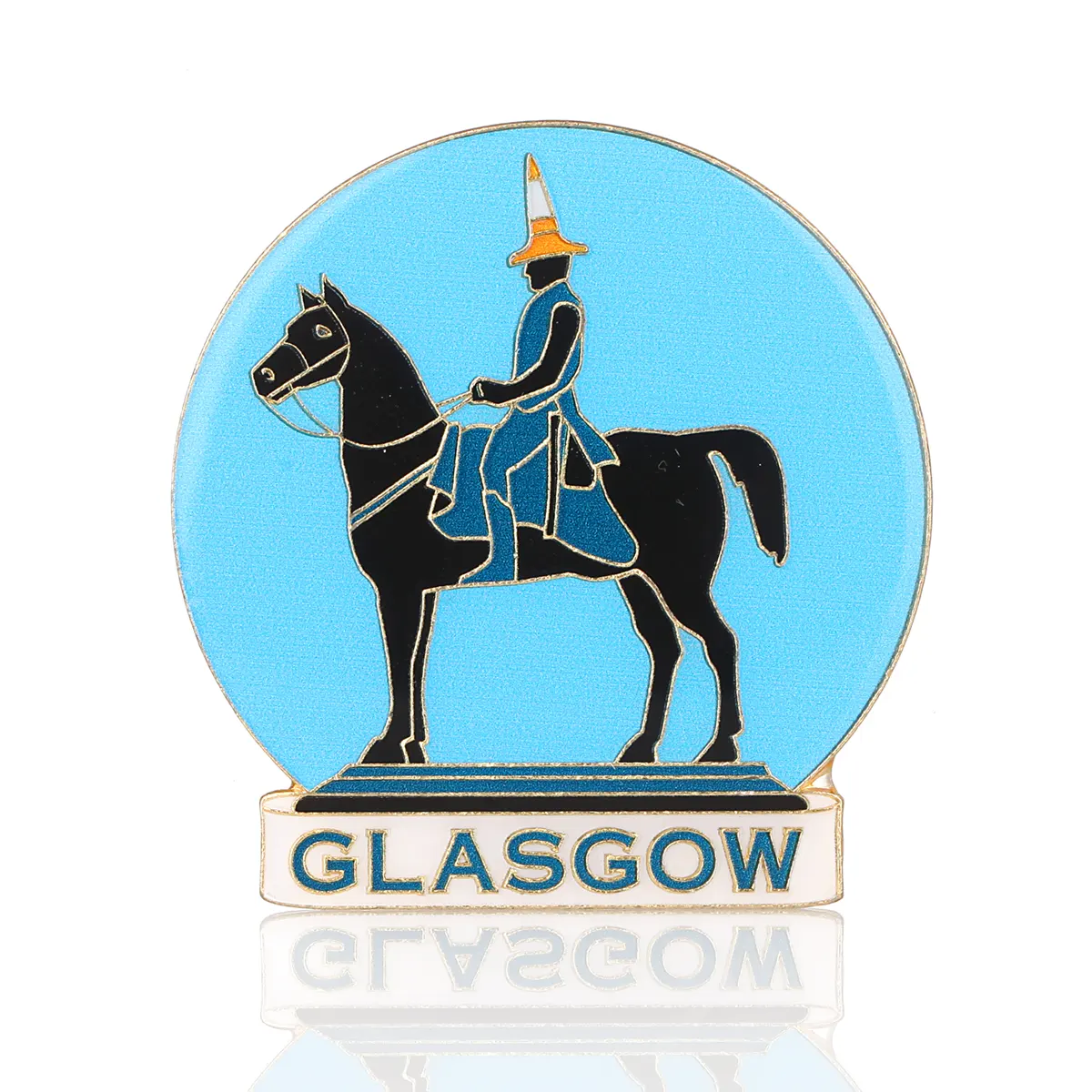 Glasgow Deko Magnet / Kühlschrankmagnet aus Schottland - Metall & Emaille 