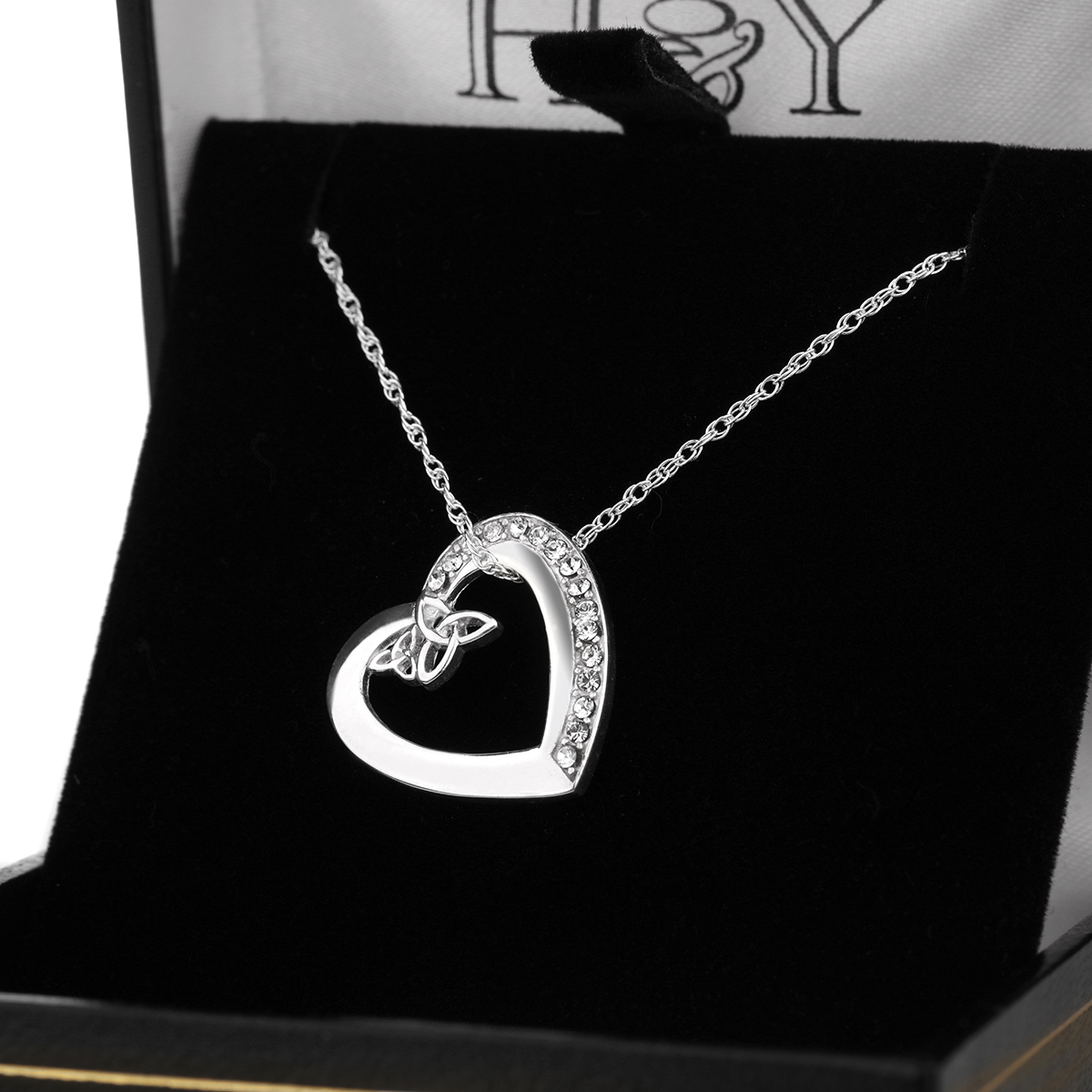 herz-keltisch-kette-siber-swarovski-002R8OP07wU3I2ff Celtic Trinity Heart Swarovski Kette - Keltisches Herz aus Silber & Kristall