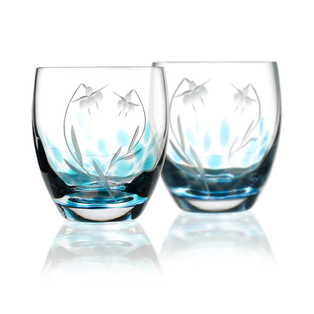 whiskey-glas-irland-irish-celtic-meadow-003-a3 2 x Celtic Meadow Whiskey Tumbler - Handgefertigtes Kristallglas aus Irland