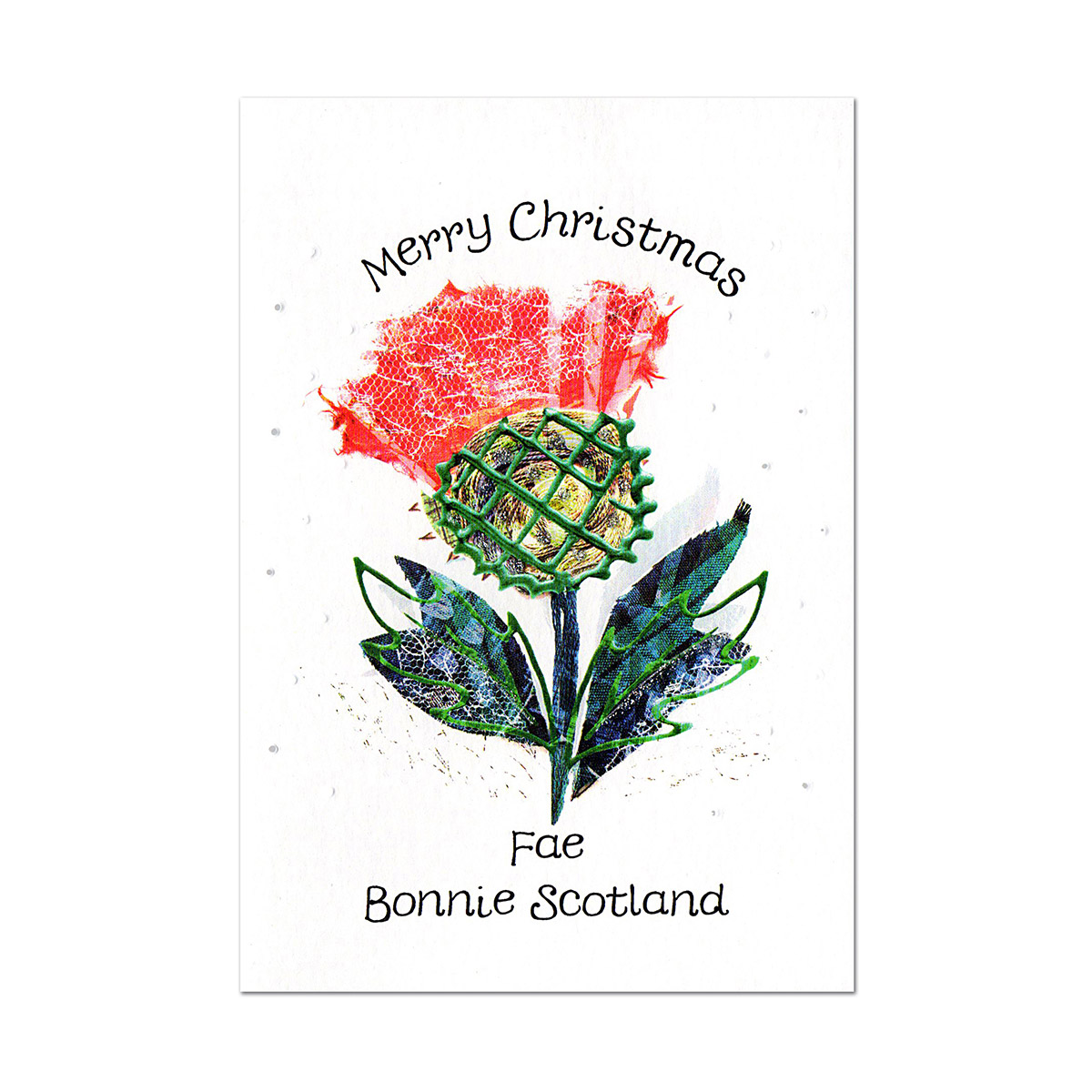 Christmas Scottish Thistle - Wee Wishes Weihnachtskarte aus Schottland